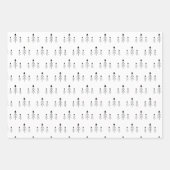 Schwarz-weiße frohe Weihnachtsbaumen Zitat Geschen Geschenkpapier Set (Vorderseite 3)