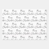 Schwarz-weiße frohe Weihnachtsbaumen Zitat Geschen Geschenkpapier Set (Vorderseite 2)