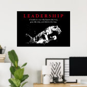 Schwarz-weiße Führung durch Tiger Motivierend Poster (Heimbüro)