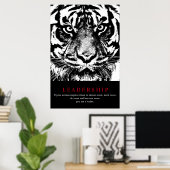 Schwarz-weiße Führung von Sumatran Tiger Poster (Heimbüro)