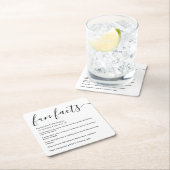 Schwarz-weiße Fun-Fakten Personalisiert aufgeführt Rechteckiger Pappuntersetzer (Vor Ort)