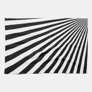 Schwarz-weiße funky gestreifte abstrakte Kunst Geschirrtuch