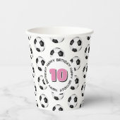 Schwarz-weiße Fußballbälle Geburtstagsparty Pappbecher (Vorderseite)