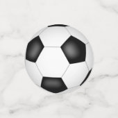 Schwarz-weiße Fußballbälle Kinder Party Konfetti (Klein Vorderseite)