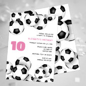 Schwarz-weiße Fußballbälle Kindergeburtstag Party Einladung