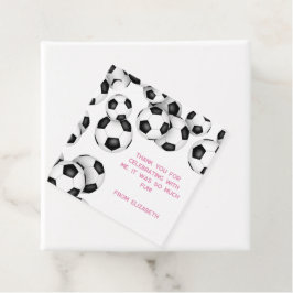 Schwarz-weiße Fußballbälle Kindergeburtstag Party Geschenkanhänger