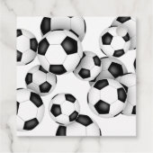 Schwarz-weiße Fußballbälle Kindergeburtstag Party Geschenkanhänger (Rückseite)