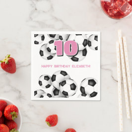 Schwarz-weiße Fußballbälle Kindergeburtstag Party Serviette