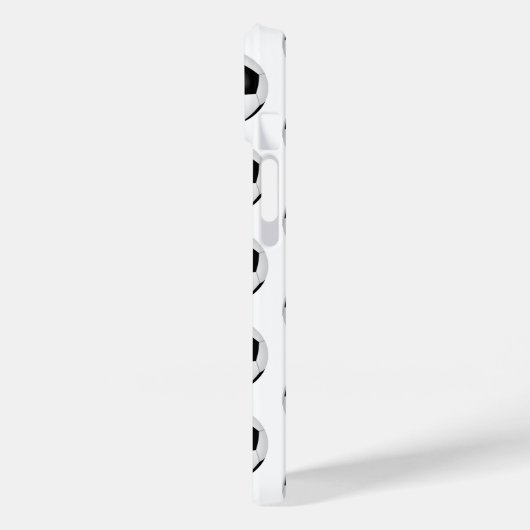 Schwarz-weiße Fußballbälle mit Monogramm Case-Mate iPhone Hülle (Rückseite / Links)