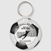 Schwarz-weiße Fußballmannschaft Schlüsselanhänger (Vorderseite)