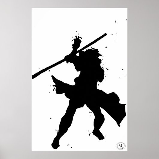 Schwarz-weiße Gambit Art Print Poster (Vorne)
