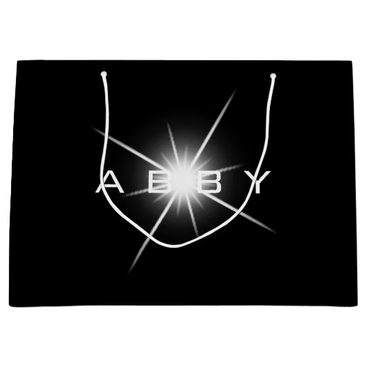 Schwarz-weiße Gefallen Geschenk Abby Spark Große Geschenktüte (Vorderseite)
