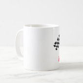 Schwarz-weiße gekreuzte Flaggen Auto Racing Sportf Kaffeetasse (Vorderseite Links)
