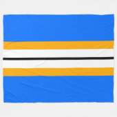 Schwarz-weiße gelbe Streifen auf hellblau Fleecedecke (Vorderseite (Horizontal))