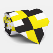 Schwarz-weiße gelbe Wechseltreppe Krawatte (Gerollt)