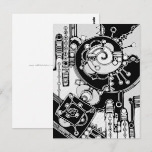 Schwarz-weiße geometrische Kunst 4 Postkarte