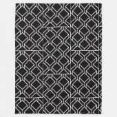 Schwarz-weiße geometrische Kunstdecke Fleecedecke (Vorderseite)