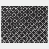 Schwarz-weiße geometrische Kunstdecke Fleecedecke (Vorderseite (Horizontal))