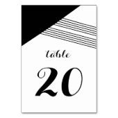 Schwarz-weiße geometrische Stricktafel Tischnummer (Rückseite)