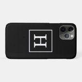 Schwarz-weiße Gerahmte Initialmonogramm Case-Mate iPhone Hülle (Rückseite (Horizontal))