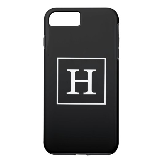 Schwarz-weiße Gerahmte Initialmonogramm Case-Mate iPhone Hülle (Rückseite)