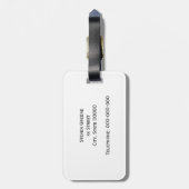 Schwarz-weiße Gerahmte Initialmonogramm Gepäckanhänger (Rückseite vertikal)