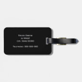 Schwarz-weiße Gerahmte Initialmonogramm Gepäckanhänger (Rückseite horizontal)