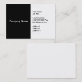 Schwarz-weiße Geschäfts-Karten Visitenkarte (Vorne/Hinten)