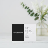 Schwarz-weiße Geschäfts-Karten Visitenkarte (Stehend Vorderseite)