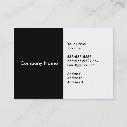 Schwarz-weiße Geschäfts-Karten Visitenkarte (Vorderseite)
