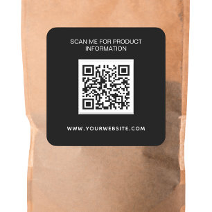 Schwarz-weiße Geschäftsinformationen QN-Code Quadratischer Aufkleber