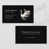 Schwarz-weiße Geschäftskarte der romantischen Visitenkarte (Vorne/Hinten)