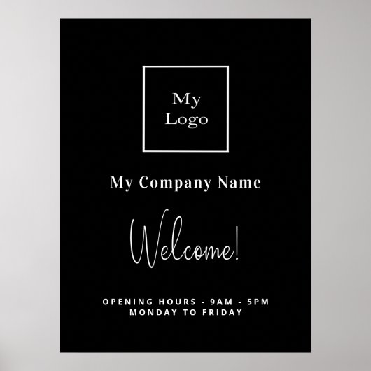 Schwarz-weiße Geschäftslogos Poster (Vorne)