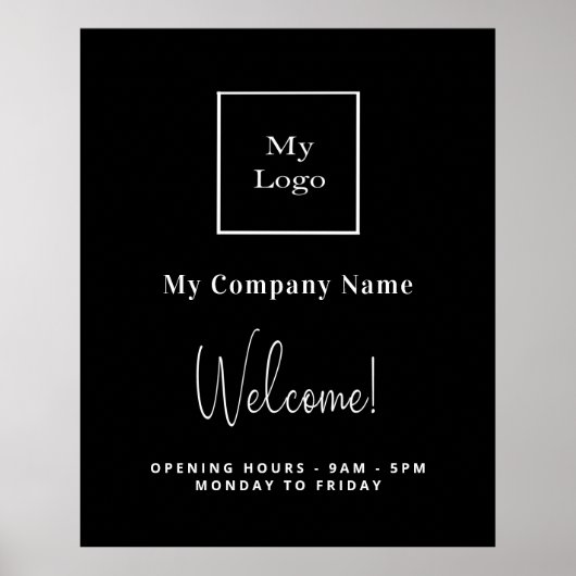 Schwarz-weiße Geschäftslogos Poster (Vorne)