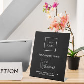 Schwarz-weiße Geschäftslogos Sockelschild