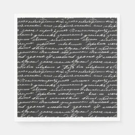 Schwarz-weiße Geschichte eines Drehbuchautors Serviette