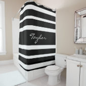 Schwarz-weiße gestreifte duschvorhang (Beispiel)