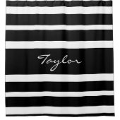 Schwarz-weiße gestreifte duschvorhang (Vorderseite)