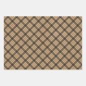 Schwarz-weiße Gingham-Punkte auf Imitate Brown Kra Geschenkpapier Set (Vorderseite 3)