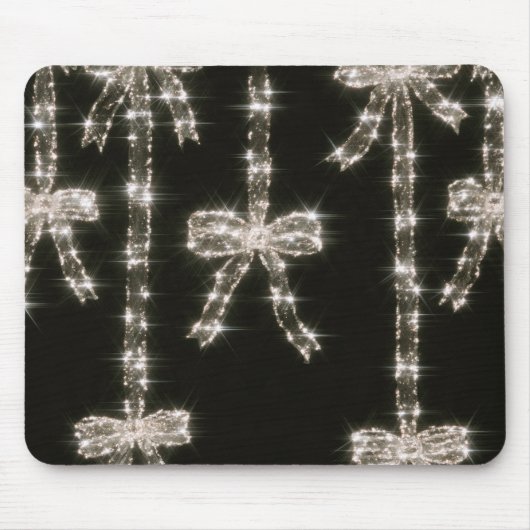 Schwarz Weiße Glitzerbögen Mousepad (Vorne)