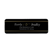 Schwarz-weiße Gold Border Elegante Script Typograf (Vorne)