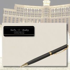 Schwarz-weiße Gold Border Elegante Script Typograf