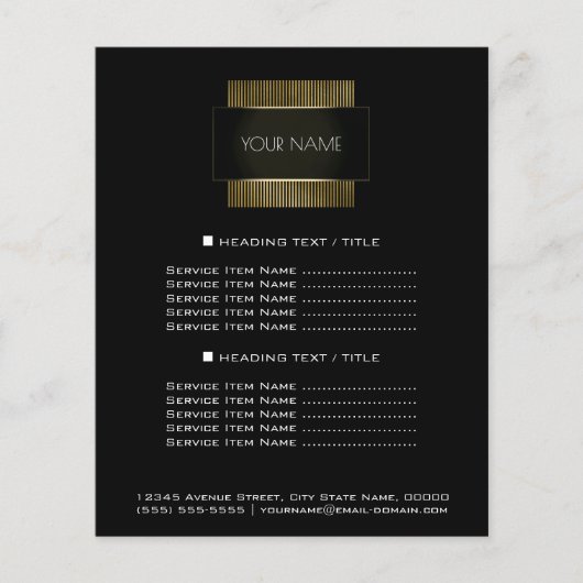 Schwarz-weiße Gold Conceptual Minimal Geometry Flyer (Vorne)