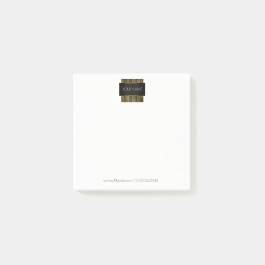 Schwarz-weiße Gold Conceptual Minimal Geometry Post-it Klebezettel (Vorderseite)