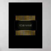 Schwarz-weiße Gold Conceptual Minimal Geometry Poster (Vorne)