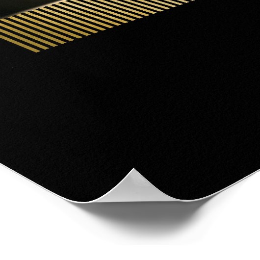 Schwarz-weiße Gold Conceptual Minimal Geometry Poster (Ecke)