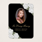 Schwarz-weiße Gold Floral Beerdigungskarte (Vorderseite)