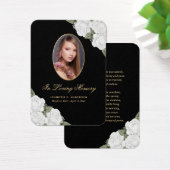 Schwarz-weiße Gold Floral Beerdigungskarte (Schreibtisch)