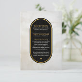 Schwarz-weiße Gold Hochzeitskarte Begleitkarte (Stehend Vorderseite)