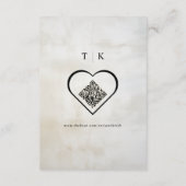 Schwarz-weiße Gold Hochzeitskarte Begleitkarte (Rückseite)